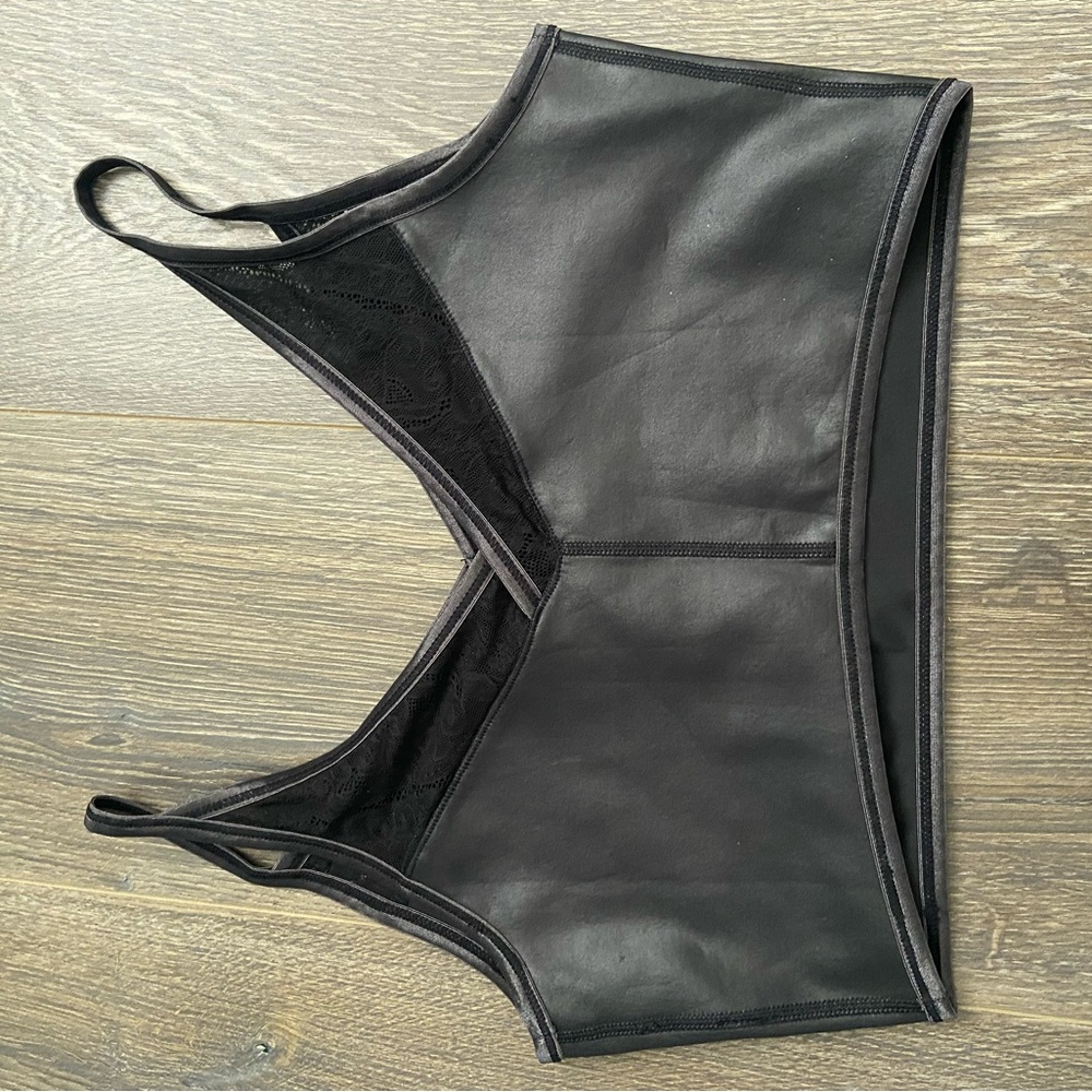 Carbon38 Faux Leather Crop Top